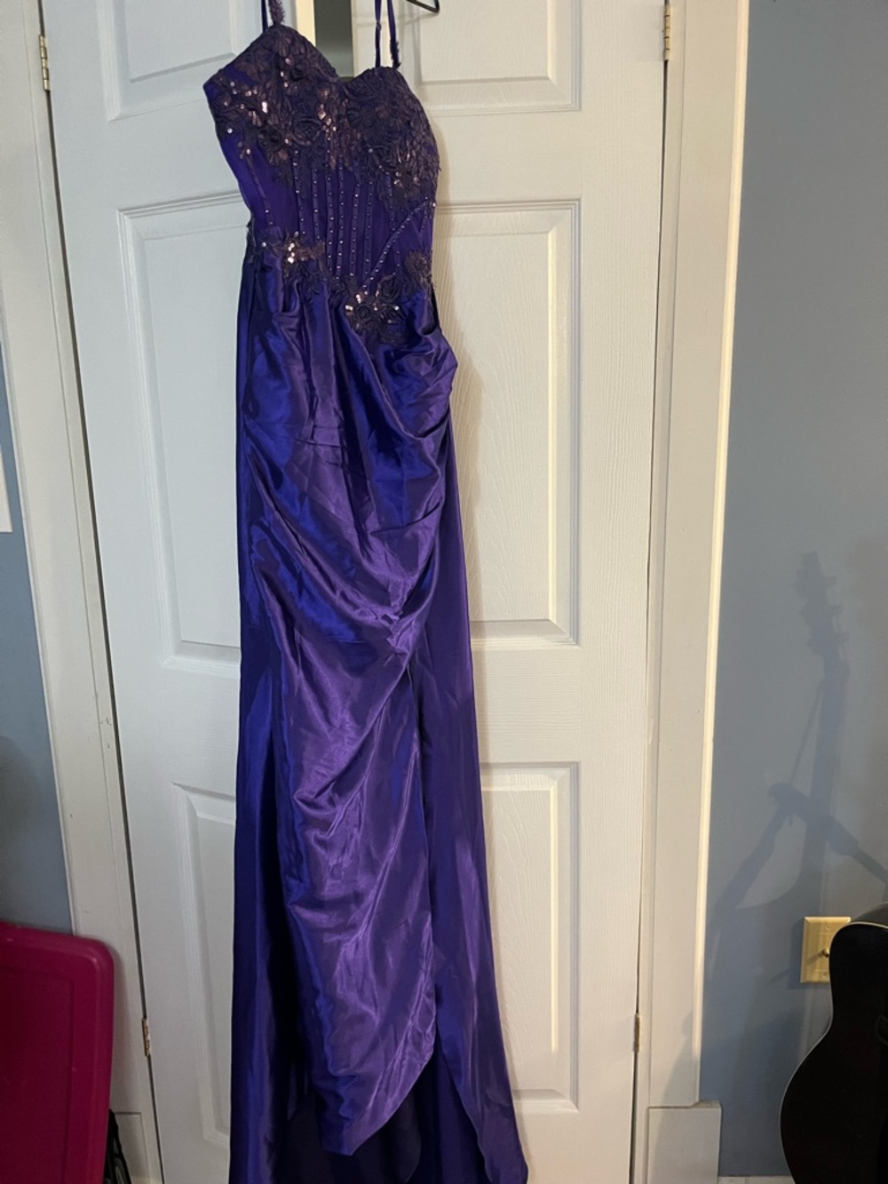 Amazon Purple Beaded Prom Dress